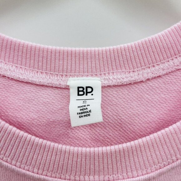 BP Womens Small Organic Cotton Crop Sweatshirt Pink Flower Embroidered 1699 - Picture 5 of 7